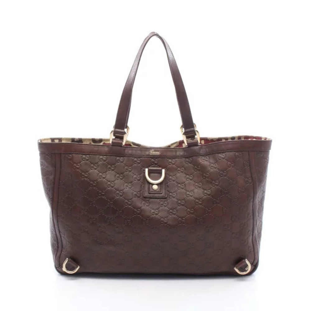 Gucci Abbey Gucci Guccissima Tote Bag Leather Brown